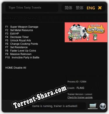 Tiger Trios Tasty Travels: Читы, Трейнер +10 [FLiNG]