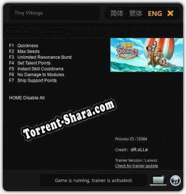 Трейнер для Tiny Vikings [v1.0.4]