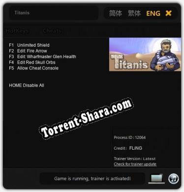 Titanis: ТРЕЙНЕР И ЧИТЫ (V1.0.31)