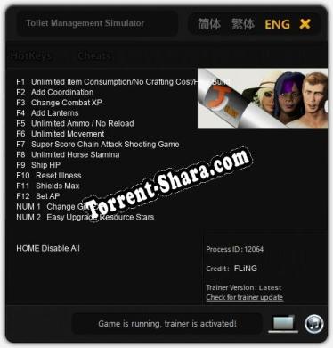 Трейнер для Toilet Management Simulator [v1.0.9]