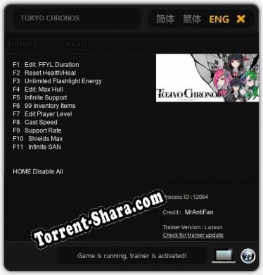 TOKYO CHRONOS: Трейнер +11 [v1.2]