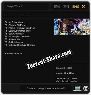 Трейнер для Tokyo Wizard [v1.0.3]