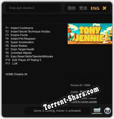 Трейнер для Tony and Jennie 2 [v1.0.6]
