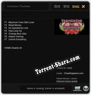 Трейнер для Tormentor❌Punisher [v1.0.4]