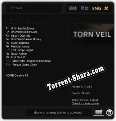 Трейнер для Torn Veil [v1.0.2]