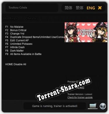Touhou Crisis: ТРЕЙНЕР И ЧИТЫ (V1.0.86)