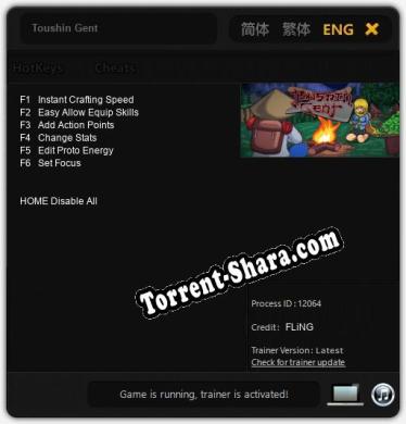 Toushin Gent: Читы, Трейнер +6 [FLiNG]