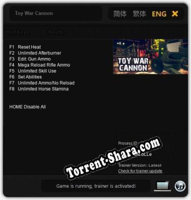 Toy War Cannon: Трейнер +8 [v1.9]