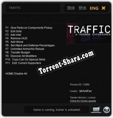 TRAFFIC: Трейнер +11 [v1.3]