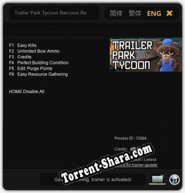 Трейнер для Trailer Park Tycoon Raccoon Ranch [v1.0.2]