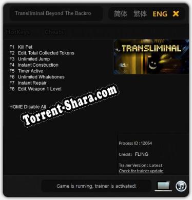 Transliminal Beyond The Backrooms: Читы, Трейнер +8 [FLiNG]