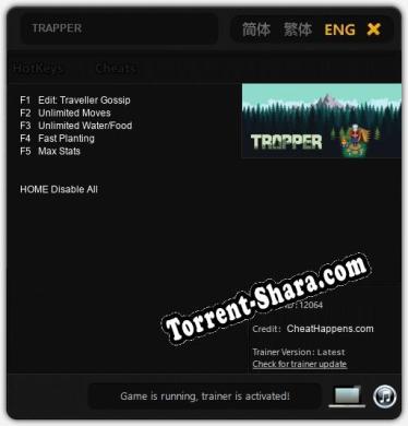 Трейнер для TRAPPER [v1.0.8]