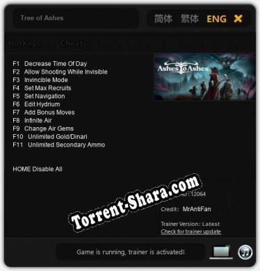 Tree of Ashes: Читы, Трейнер +11 [MrAntiFan]