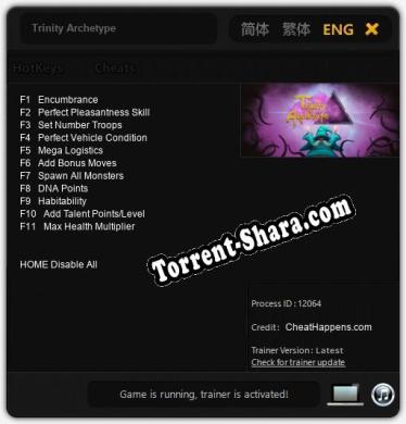 Trinity Archetype: Читы, Трейнер +11 [CheatHappens.com]