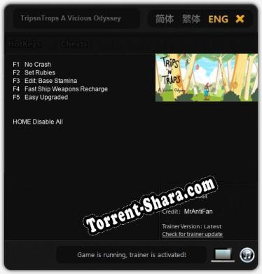 Трейнер для TripsnTraps A Vicious Odyssey [v1.0.9]