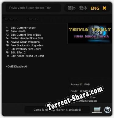 Trivia Vault Super Heroes Trivia: Читы, Трейнер +9 [dR.oLLe]