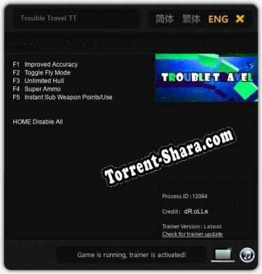 Трейнер для Trouble Travel TT [v1.0.3]