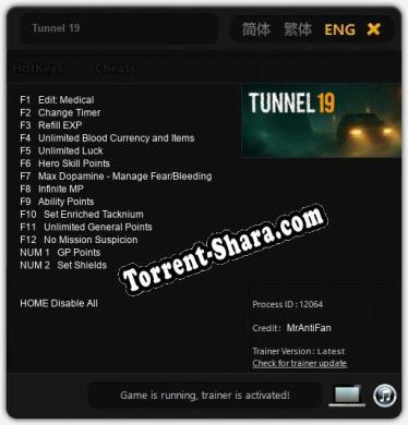 Tunnel 19: Читы, Трейнер +14 [MrAntiFan]