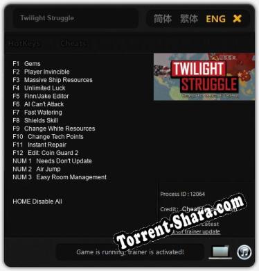 Twilight Struggle: Читы, Трейнер +15 [CheatHappens.com]