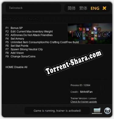 Twinstack: Читы, Трейнер +9 [MrAntiFan]