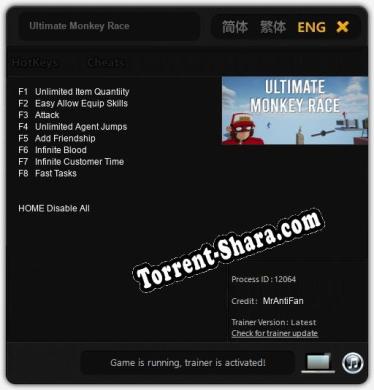 Ultimate Monkey Race: Читы, Трейнер +8 [MrAntiFan]