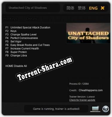 Unattached City of Shadows: Читы, Трейнер +9 [CheatHappens.com]