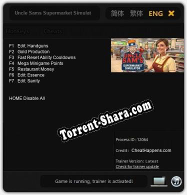 Uncle Sams Supermarket Simulator: Трейнер +7 [v1.8]