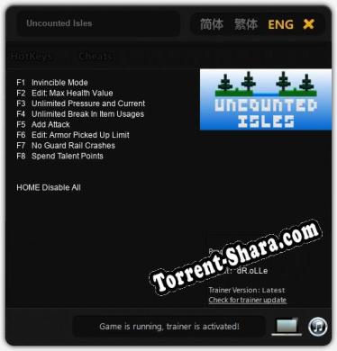 Uncounted Isles: ТРЕЙНЕР И ЧИТЫ (V1.0.11)