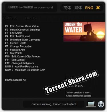 Трейнер для UNDER the WATER an ocean survival game [v1.0.6]