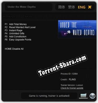 Under the Water Depths: Трейнер +6 [v1.6]