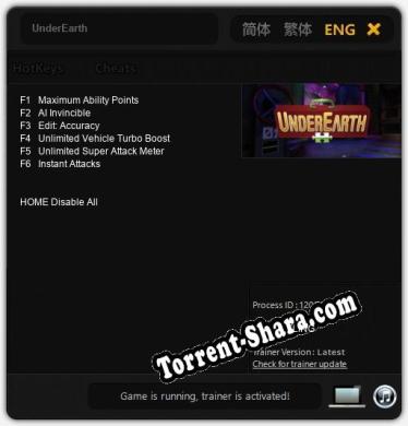 Трейнер для UnderEarth [v1.0.4]