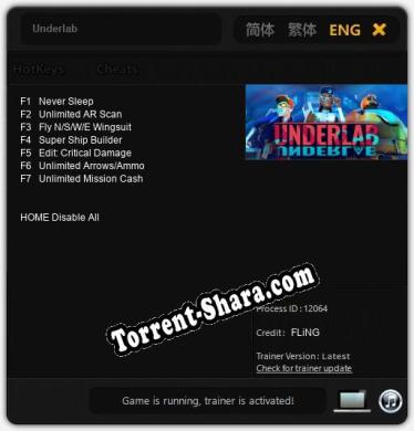 Underlab: Трейнер +7 [v1.7]