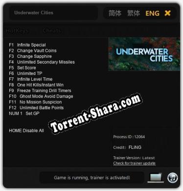 Трейнер для Underwater Cities [v1.0.1]