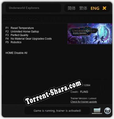Underworld Explorers: Трейнер +5 [v1.8]