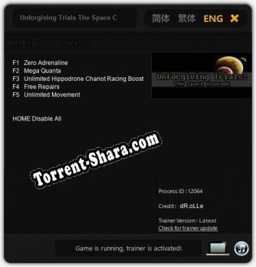 Трейнер для Unforgiving Trials The Space Crusade [v1.0.8]