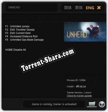 Трейнер для UNHERD [v1.0.6]