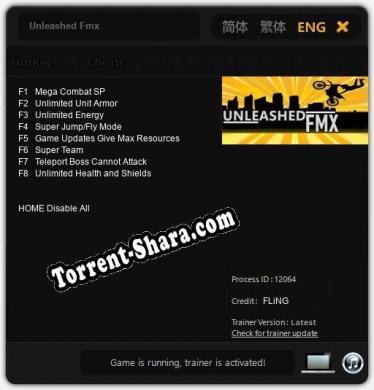 Трейнер для Unleashed Fmx [v1.0.3]