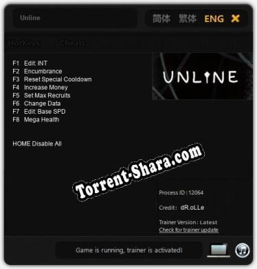 Unline: ТРЕЙНЕР И ЧИТЫ (V1.0.17)