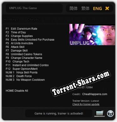 UNPLUG The Game: Читы, Трейнер +15 [CheatHappens.com]