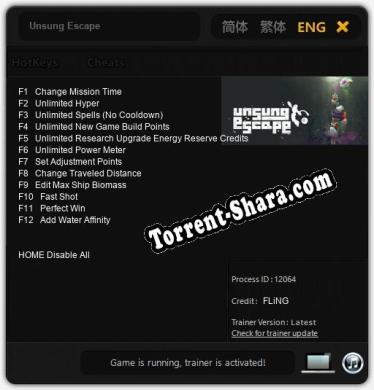 Unsung Escape: Трейнер +12 [v1.5]