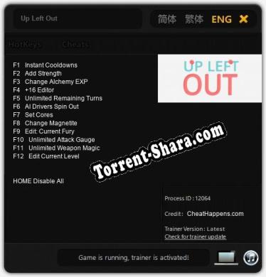 Трейнер для Up Left Out [v1.0.8]