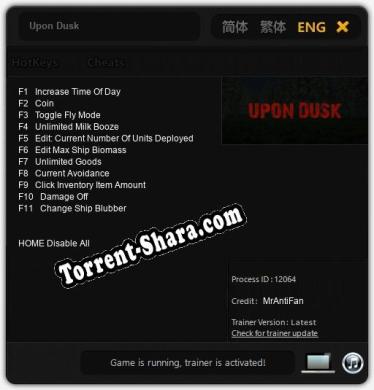 Upon Dusk: Читы, Трейнер +11 [MrAntiFan]