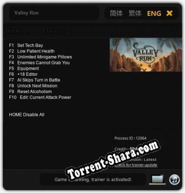 Трейнер для Valley Run [v1.0.4]