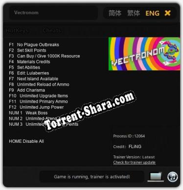 Трейнер для Vectronom [v1.0.4]