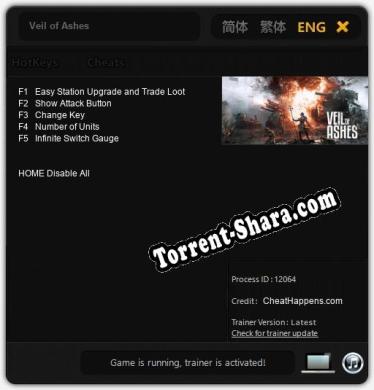 Трейнер для Veil of Ashes [v1.0.6]