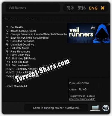 Veil Runners: ТРЕЙНЕР И ЧИТЫ (V1.0.54)