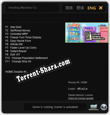 Трейнер для Vending Machine Co. [v1.0.4]