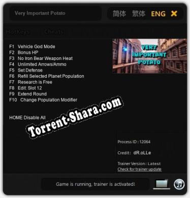 Very Important Potato: Трейнер +10 [v1.6]
