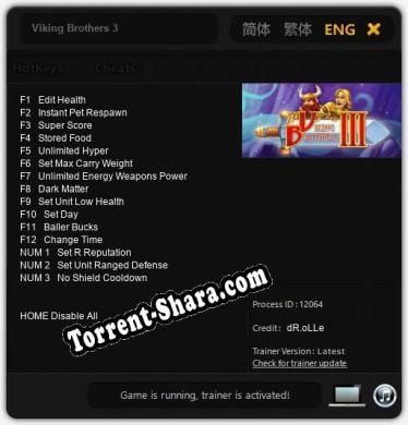 Viking Brothers 3: ТРЕЙНЕР И ЧИТЫ (V1.0.44)