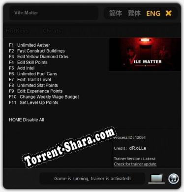 Vile Matter: ТРЕЙНЕР И ЧИТЫ (V1.0.22)